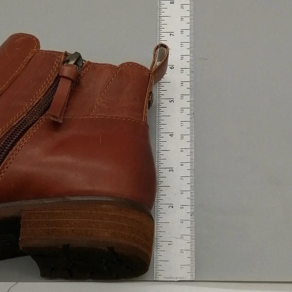 Sofft Shoes‎ Womens Ankle Boot Brown Leather Side Zip Elastic Gussets 6